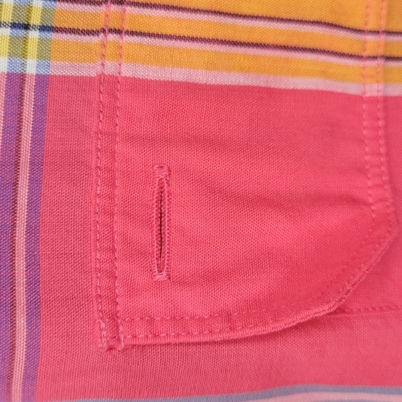 Henry Grethel Pink Plaid Button Down Men's Shirt size Large Bright Neon - Picture 5 of 10